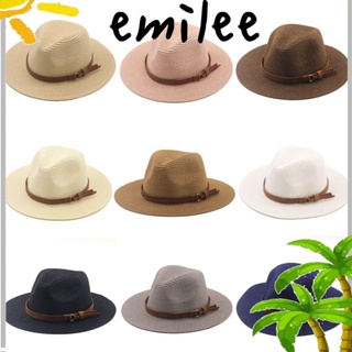 EMILEE Natural Panama Cap Soft Shaped Fedora Hat Straw Hat UV Protection Beach 56-60cm Summer Wide Brim Women/Men Sun Cap/Multicolor