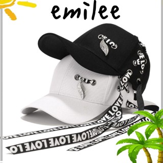 Emilee หมวกเบสบอล ผ้าฝ้าย สไตล์ฮิปฮอป สตรีท