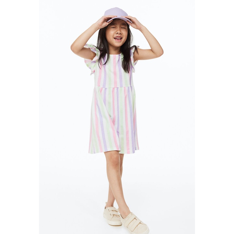 H&M Girl Cotton jersey dress 1022630_6 Shopee Thailand