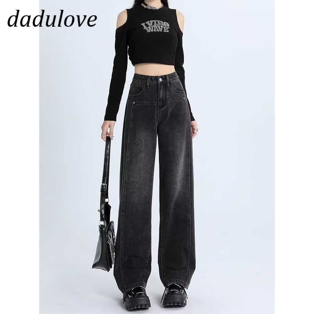 dadulove-new-american-ins-high-street-retro-jeans-niche-high-waist-loose-wide-leg-pants-large-size-trousers