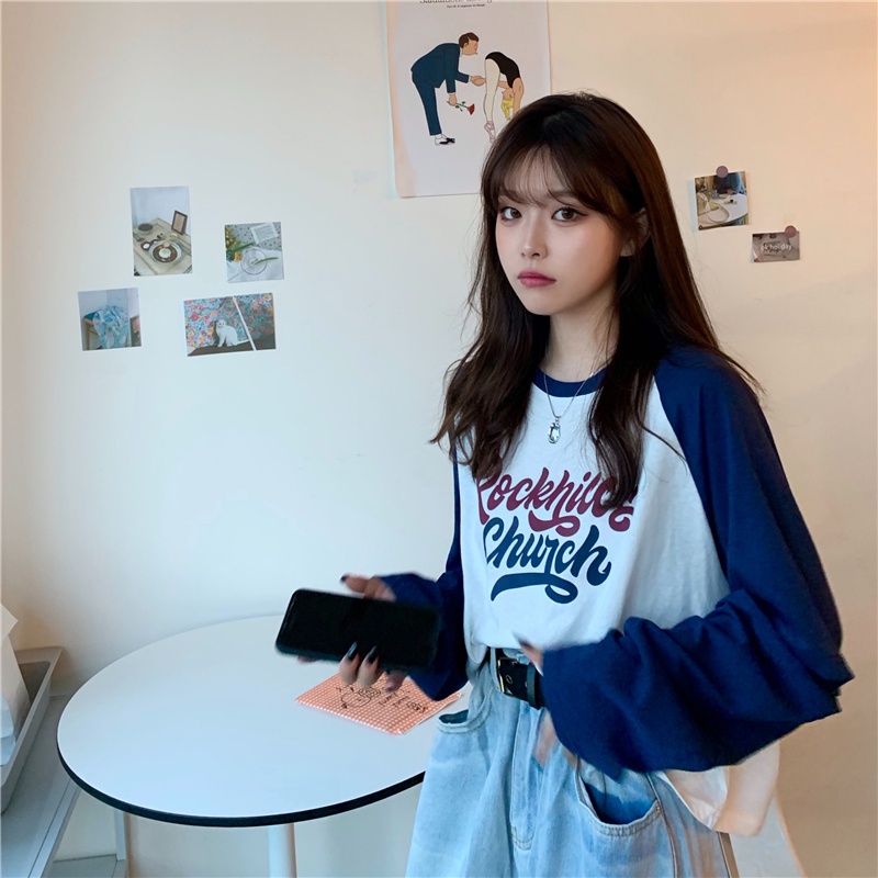 584-korean-style-harajuku-style-pure-cotton-simple-t-shirt-womens-designer-long-sleeved-ripped-loose-long-sleeved-tops