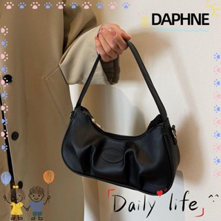 Daphne Hobo กระเป๋าสะพายไหล่ หนัง PU ทรงคลัทช์ จุของได้เยอะ สีพื้น แฟชั่นสําหรับสตรี