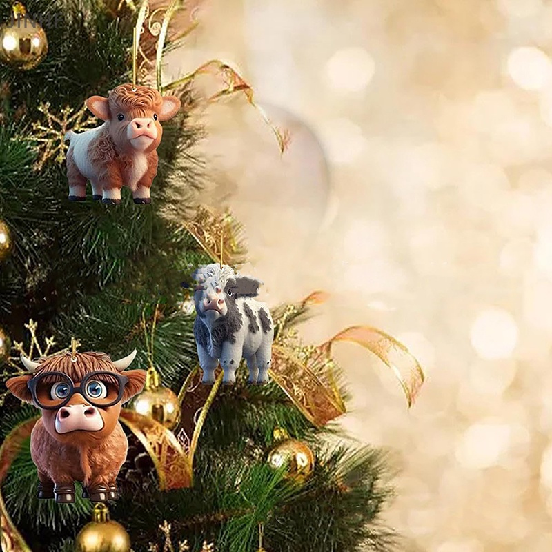 bestbuyshop-จี้รูปการ์ตูนวัวน่ารัก-สําหรับตกแต่งบ้าน-ต้นคริสต์มาส