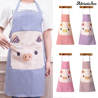 [ADS]❃ผ้ากันเปื้อน แขนกุด โพลีเอสเตอร์ ป้องกันน้ํากระเซ็น ลายหมูน่ารัก สําหรับทําอาหาร ใช้ในบ้าน ห้องครัว