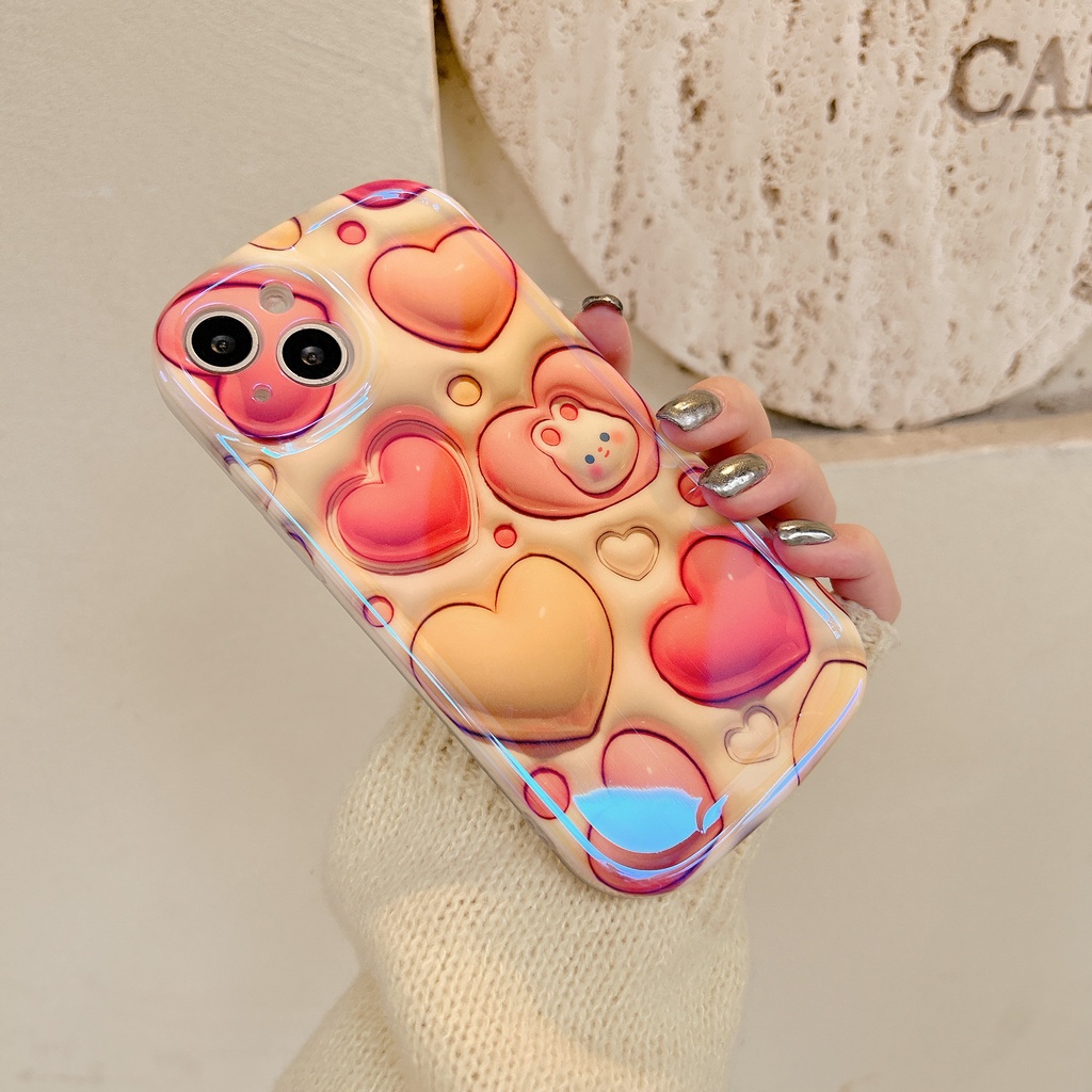 เคสโทรศัพท์มือถือ-tpu-กันกระแทก-ลายดอกไม้-กระต่าย-หัวใจ-3d-สําหรับ-apple-iphone-14-13-12-11-pro-max