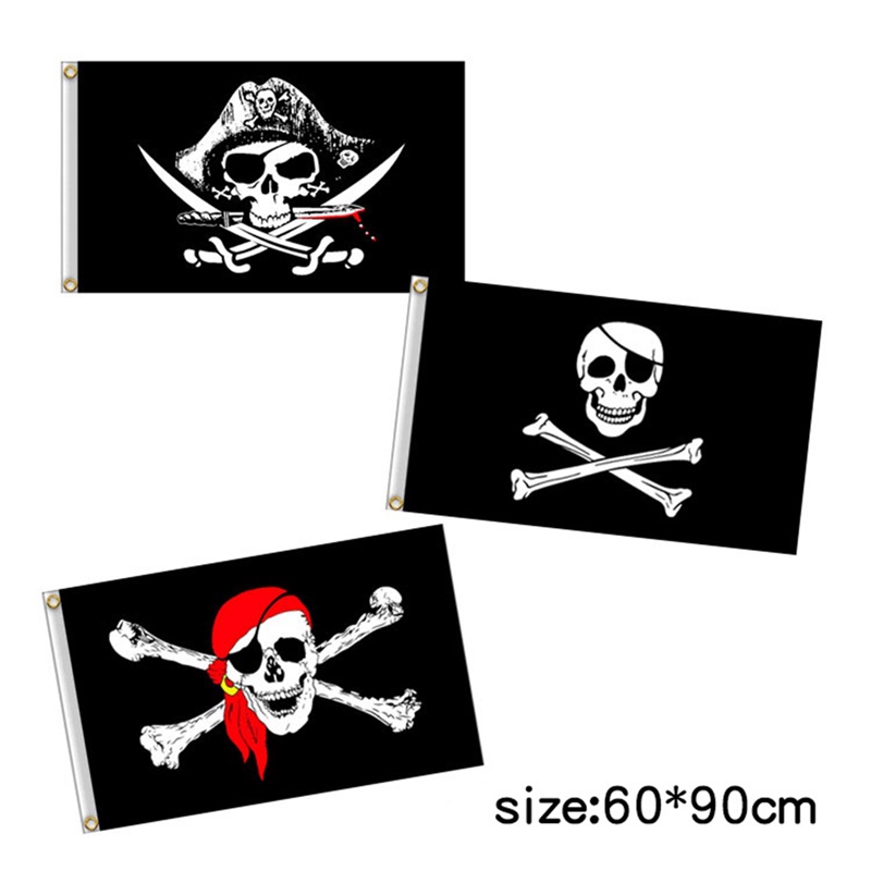 aasleaty-ธงโจรสลัด-ผ้าดิบ-โพลิเอสเตอร์-ลายหัวกะโหลก-jolly-roger-ขนาด-60-90-ซม