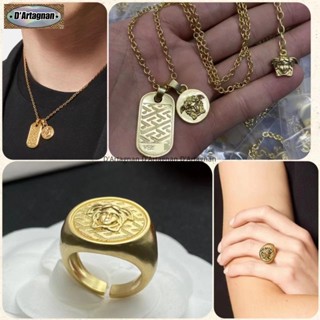 {TOP} Medusa Avatar สร้อยคอ จี้แหวน LA GRECA ทองเหลือง ชุบทอง ไม่จางหาย หรูหรา แฟชั่นเรโทร สไตล์เกาหลี สําหรับผู้หญิง 2023