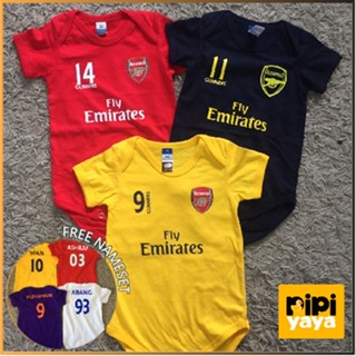 ⚽Arsenal 19/20⚽ชุดรอมเปอร์ ชื่อฟรี หมายเลข SX4K สําหรับเด็กผู้ชาย และเด็กผู้หญิง