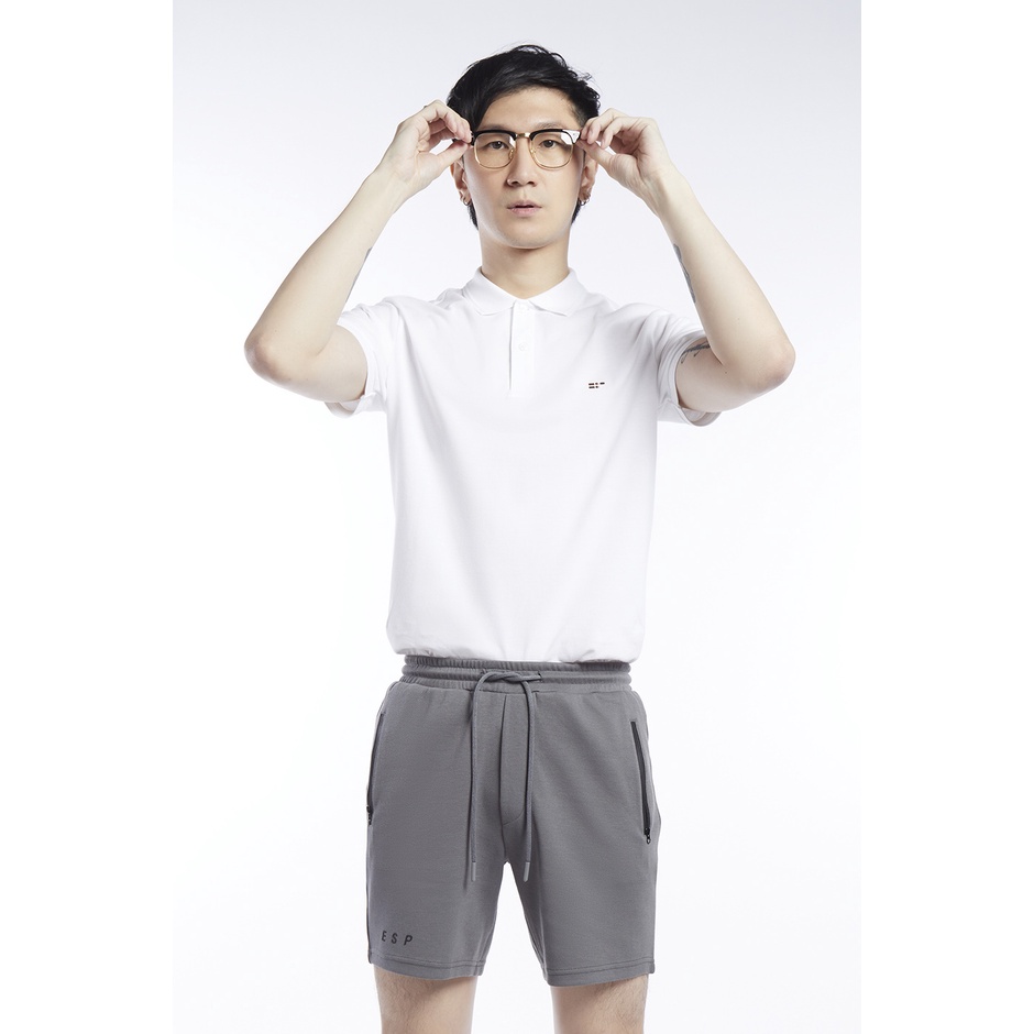 esp-เสื้อโปโลปักโลโก้-ผู้ชาย-สีขาว-logo-embroidered-polo-shirt-3665