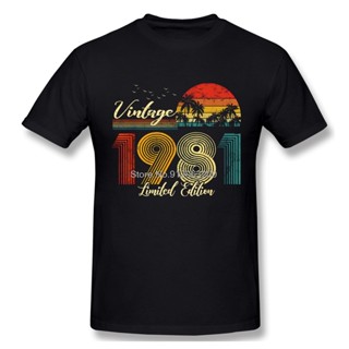 เสื้อยืด พิมพ์ลาย 1981 Limited Edition 40th Birthday สไตล์วินเทจ ฮาราจูกุ สตรีท สําหรับผู้ชาย และผู้หญิง