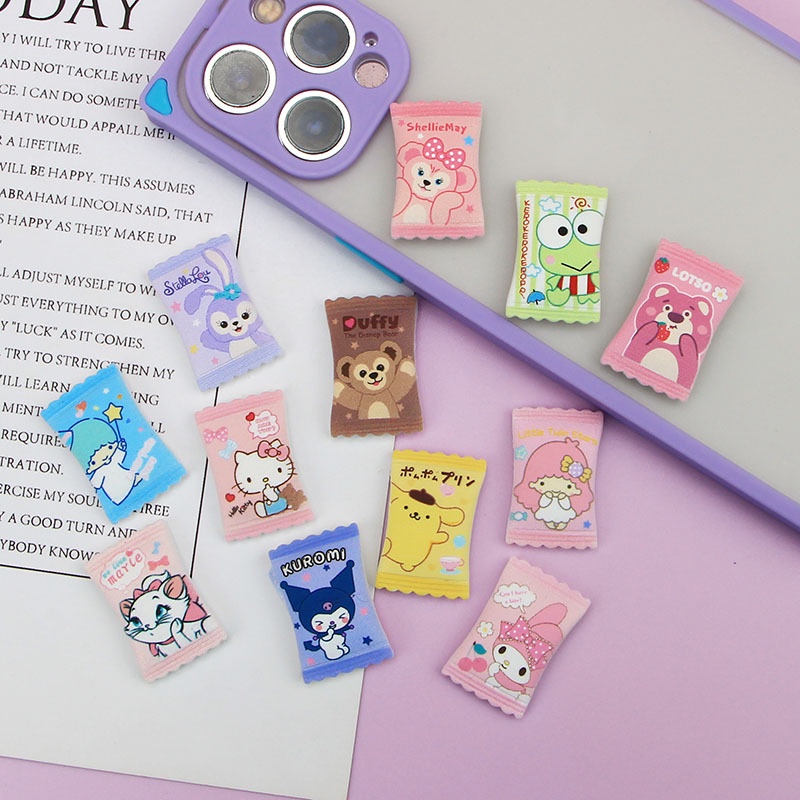 creative-sanrio-disney-jibbitz-candy-diy-รองเท้าตกแต่ง-charm-คุณภาพสูงเคสโทรศัพท์อุปกรณ์เสริมหัวเข็มขัดรองเท้ารองเท้าแตะเครื่องประดับ-cod