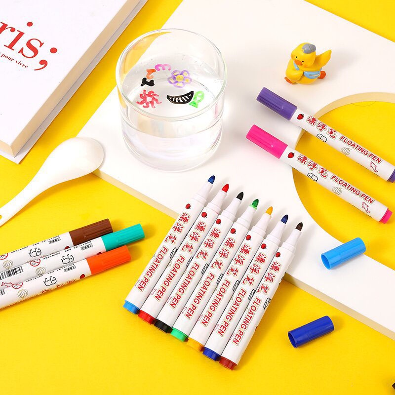 12-ชิ้น-ปากกาลอยน้ํา-เมจิก-ระบายสีน้ํา-ปากกา-เครื่องเขียนนักเรียน-พู่กันสี-ไวท์บอร์ด-มาร์กเกอร์-ปากกาหมึกลอย-doodle-ปากกาน้ํา-montessori-การศึกษาปฐมวัย-ของเล่นอุปกรณ์ศิลปะ