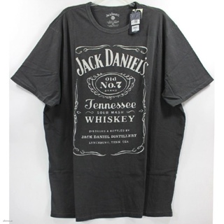 【Hot】แจ็คแดเนียลส์ Jack Daniels Lucky Brand Big &amp; Tall Old No 7 เทนเนสซีวิสกี้เสื้อยืดสีดำ