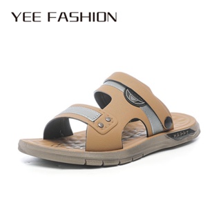 YEE Fashion Yee Fashion รองเท้าแตะ รองเท้าแตะผู้ชาย เหมาะสําหรับฤดูร้อน รองเท้าแตะทําจากหนัง LX23050603 Beautiful Stylish High quality พิเศษ D22E01M 37Z230910