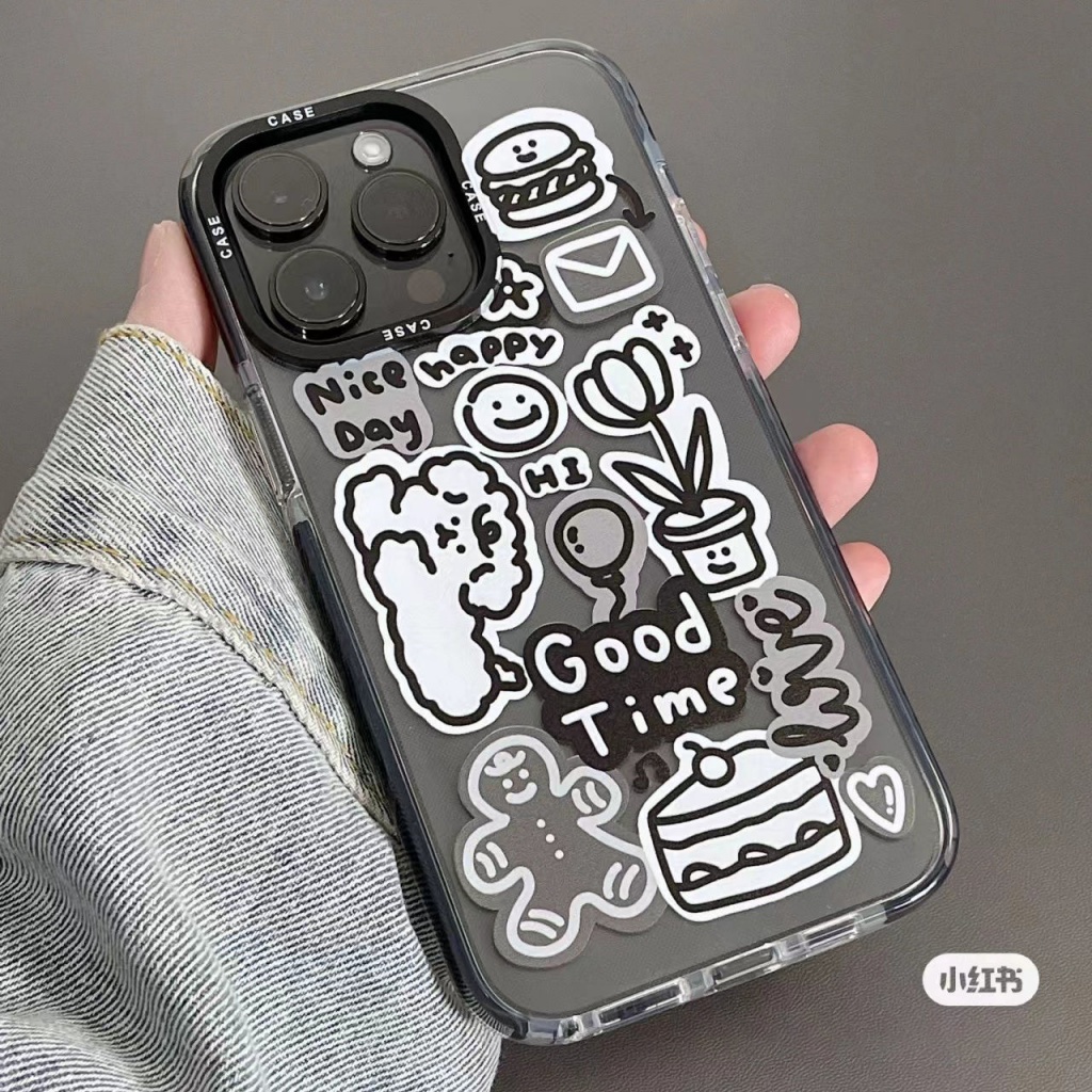 graffiti-cartoon-puppy-phone-case-for-iphone14-phone-case-for-iphone-13promax-transparent-xr-12-apple-11-drop-resistant-8p-drop-resistant-7