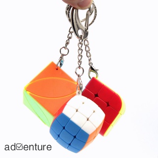 Adven Fanxin 3x3x3 พวงกุญแจลูกบาศก์มายากล ไร้สติกเกอร์ มินิไอวี่ ลูกบาศก์ ของเล่นเพื่อการศึกษา สําหรับเด็ก ของขวัญ กระเป๋า