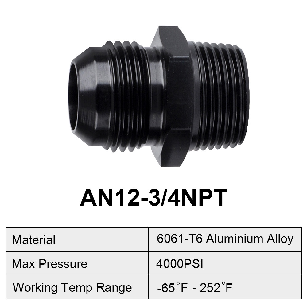 cnspeed-an3-an4-an6-an8-an10-an12-male-to-1-4npt-3-8npt-1-2-npt-3-4-npt-อะแดปเตอร์ติดตั้งน้ํามันเชื้อเพลิงสีดํา