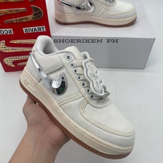 Airforce 1 AF1 Low Travis รองเท้าผ้าใบ พร้อมกล่องกระดาษ สําหรับผู้ชาย และผู้หญิง AXUX