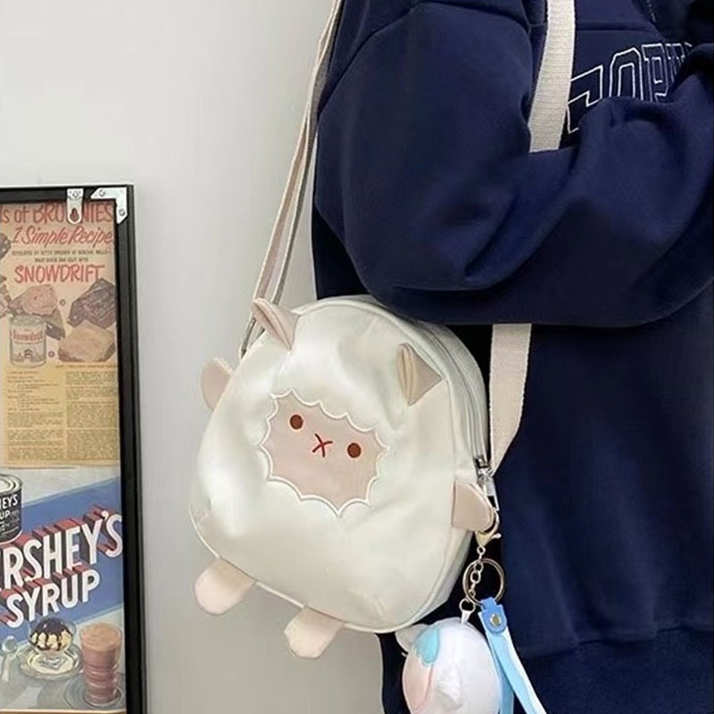 camidy-กระเป๋าลูกแกะน่ารักสำหรับผู้หญิงเทรนด์ใหม่ในกระเป๋าสะพายข้างสาวญี่ปุ่น