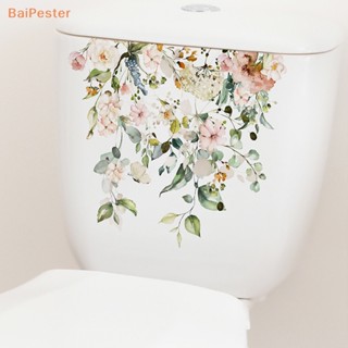 [BaiPester] ใหม่ สติกเกอร์ติดผนังห้องน้ํา ลายดอกไม้ มีกาวในตัว สีเขียว 2023