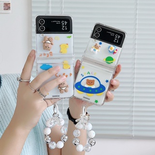 เคสโทรศัพท์มือถือ กันตก แบบบาง ป้องกันรอย ลายน่ารัก สําหรับ Samsung Galaxy Z Flip4 Z Flip3 Z Flip4 Z Flip3