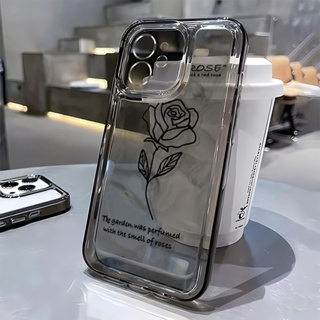 เคสโทรศัพท์มือถือ แบบนิ่ม ลายการ์ตูนดอกกุหลาบ สําหรับ Apple Iphone 13 14Promax 11 12 7 8p