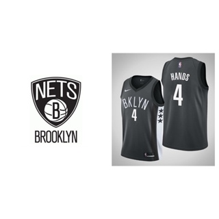 ตาข่าย NBA Brooklyn อเนกประสงค์ #4 เสื้อกีฬาบาสเก็ตบอล Jaylen Hans แขนสั้น สีดํา 816953