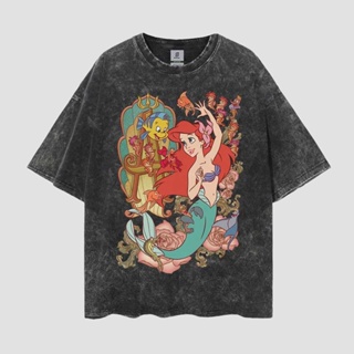 Ariel The Little Mermaid Disney Vintage T-shirt Style Oversize Washed Tee