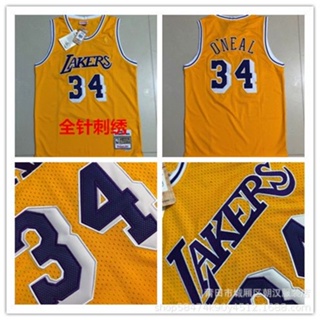 เสื้อกีฬาบาสเก็ตบอล ปักลาย Nba Jersey Lakers No.34 Shaquille Oneal H709 100284