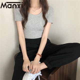 Manxi เสื้อสาวอวบ เสื้อแฟชั่นผู้หญิง สะดวกสบาย  มีความรู้สึกของการออกแบบ  A29J1ZE