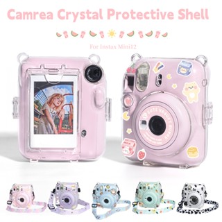 เคสป้องกันกล้อง แบบใส พร้อมสายคล้อง สําหรับ Instax Mini 12 Fujifilm Mini12