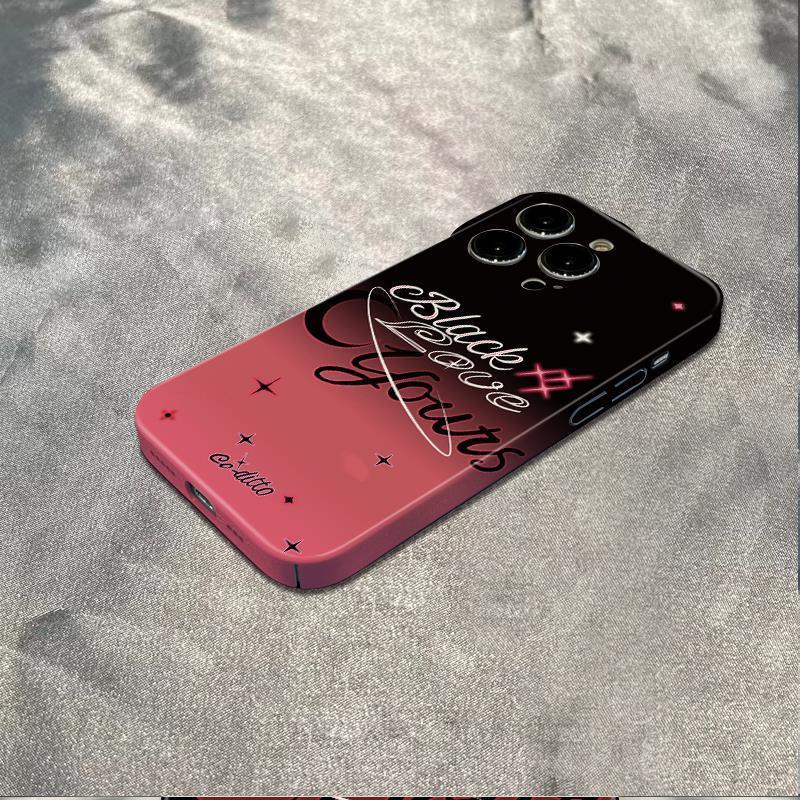 เคสโทรศัพท์มือถือ-ฟิล์มกันรอย-กันกระแทก-ลายหัวใจ-สีดํา-เรียบง่าย-สําหรับ-apple-iphone-14promax-13-1211-6ins-78plus-9ir9