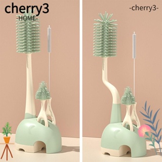 Cherry3 แปรงทําความสะอาด ซิลิโคนนิ่ม หมุนได้ 360 องศา สําหรับครัวเรือน