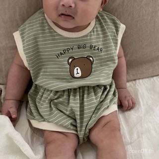 【Ins Bear-baby Suit】ชุดรอมเปอร์ ลายการ์ตูนหมีน่ารัก สไตล์เกาหลี แฟชั่นฤดูร้อน สําหรับเด็กผู้ชาย และเด็กผู้หญิง 2023