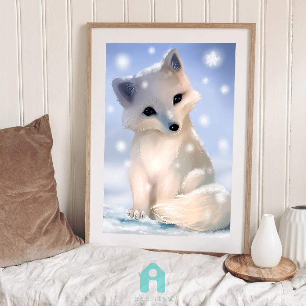 acelit-th-ชุดงานปักครอสสติตช์คริสตัล-รูปสุนัขจิ้งจอกหิมะ-11ct-สําหรับตกแต่งบ้าน-ห้อง