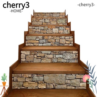 Cherry3 สติกเกอร์ไวนิล 6 ขั้น มีกาวในตัว 39.37x7.08 นิ้ว สําหรับติดตกแต่งบันได