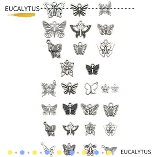Eutus จี้ผีเสื้อ โลหะผสมเงิน 76 ชิ้น สําหรับทําเครื่องประดับ DIY