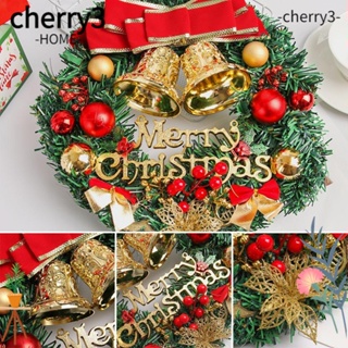 Cherry3 พวงหรีดคริสต์มาสประดิษฐ์ สําหรับตกแต่งบ้าน