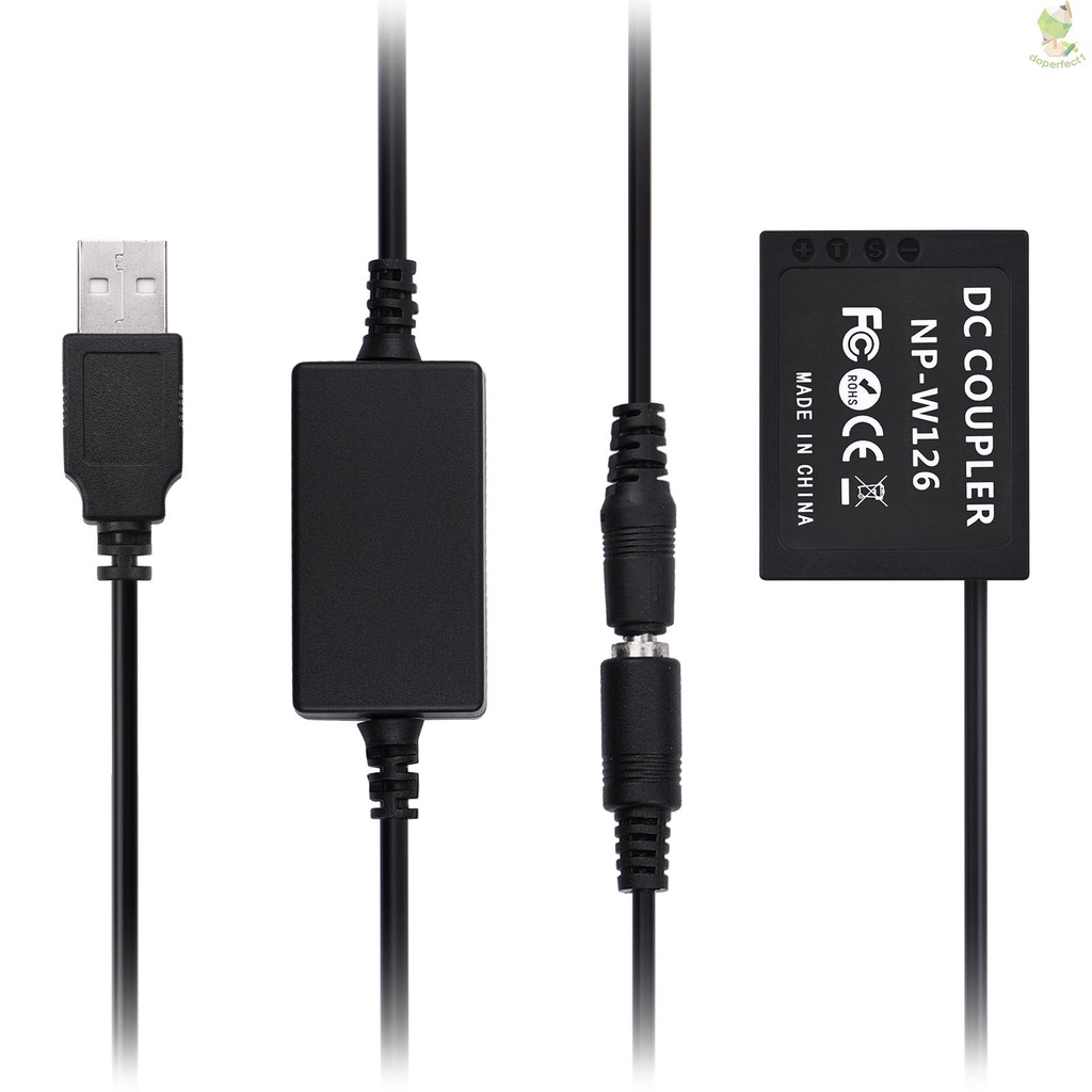 andoer-cp-w126-ชุดข้อต่อแบตเตอรี่ดัมมี่-dc-np-w126-พร้อม-usb-dc-8-9