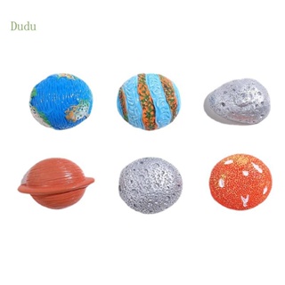 Dudu ชุดหมุดเหล็ก รูปดาวเคราะห์น่ารัก 3D สําหรับตกแต่งรูปภาพ โปสการ์ด 6 ชิ้น