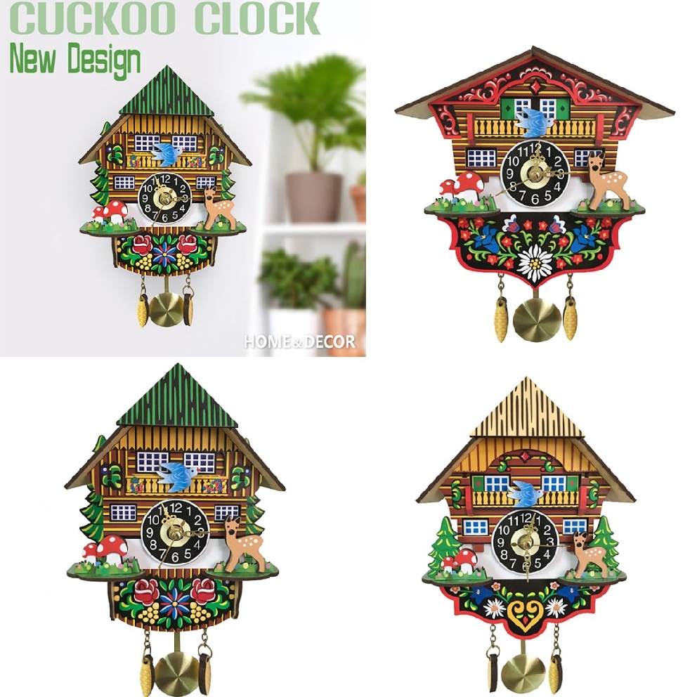 Lianli Hanging Cuckoo Clock Cartoon Forest House Swing Wall Art Handcraft Room Decor Shopee