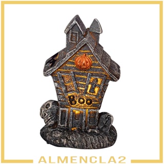 [Almencla2] ประติมากรรมบ้านผีสิง ขนาดเล็ก แบบพกพา พร้อมไฟส่องสว่าง สําหรับตกแต่งบ้านผีสิง ห้องครัว ห้องนั่งเล่น