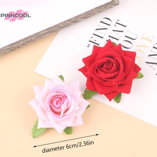Pinkcool กิ๊บติดผม ลายดอกกุหลาบ สีแดง สีชมพู สไตล์ฝรั่งเศส โรแมนติก สําหรับผู้หญิง ขายดี