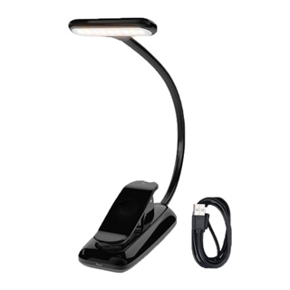 Rechargeable LED Book Light Reading Flexible Lamp Dimmer Clip Table