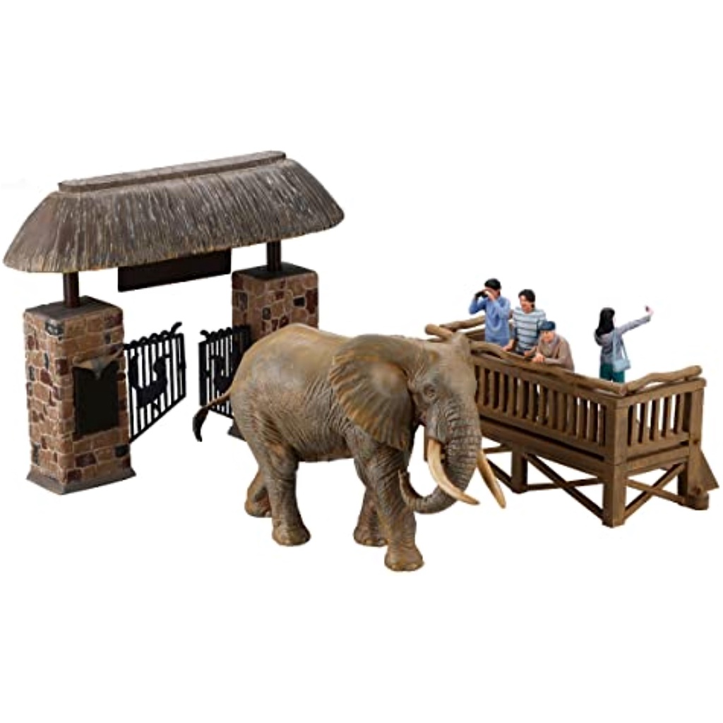 Kaiyodo Art Pla ART PLA Tourist and African Elephant Set 1/35 Scale ...