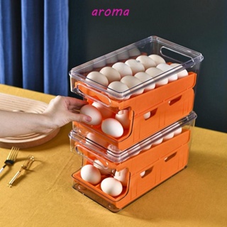 Aroma กล่องเก็บไข่ แบบใส สองชั้น กันฝุ่น แบบพกพา 1 ชิ้น