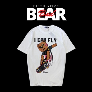 เสื้อยืดคอกลม เสื้อยืดแขนสั้น ราคาส่ง เสื้อยืดขายดีSkateboard Bear Street WearS-3XL