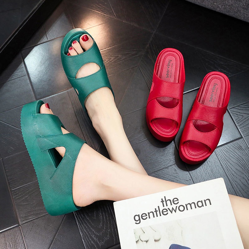 สปอตสินค้า-รองเท้าแตะแฟชั่นผู้หญิง-รองเท้าแตะแพลตฟอร์มกลางแจ้ง-ไม่ลื่นและไม่เสียดสีเท้า