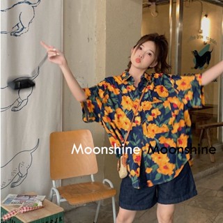 Moon  เสื้อลายดอก เสื้อฮาวายหญิง แฟชั่น แบบหลวม 2023 NEW Trendy Stylish คุณภาพสูง ทันสมัย A25K0DP 36Z230909