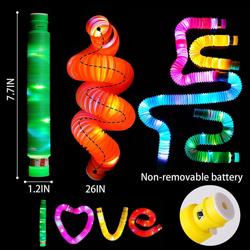 ใหม่-ขายดี-ท่อไฟกระพริบ-led-ลดความดัน-ท่อบีบได้-ของเล่นสําหรับเด็กผู้ชาย